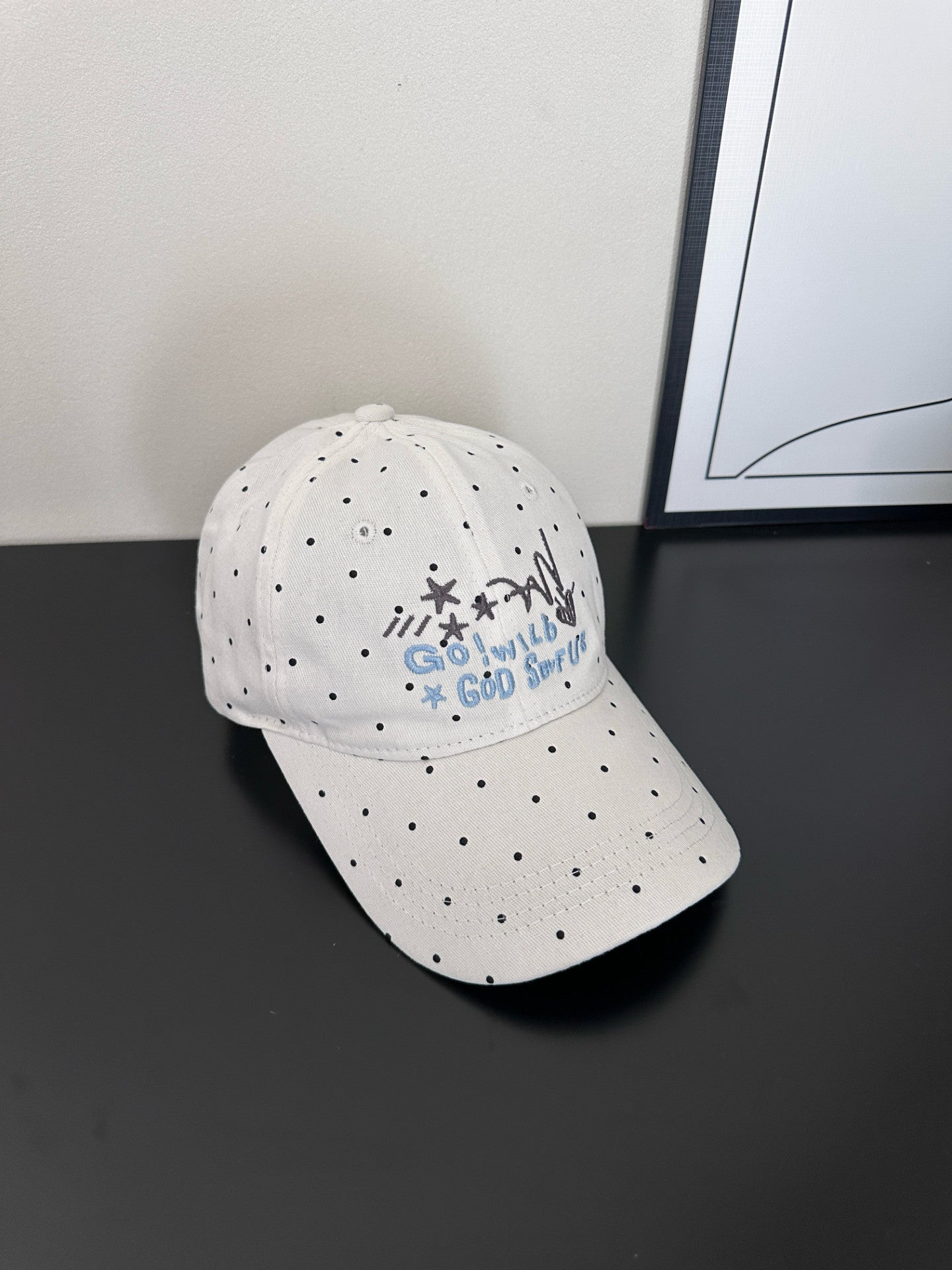 Damen Trendy gepunktete bestickte Baseballmütze Brehn