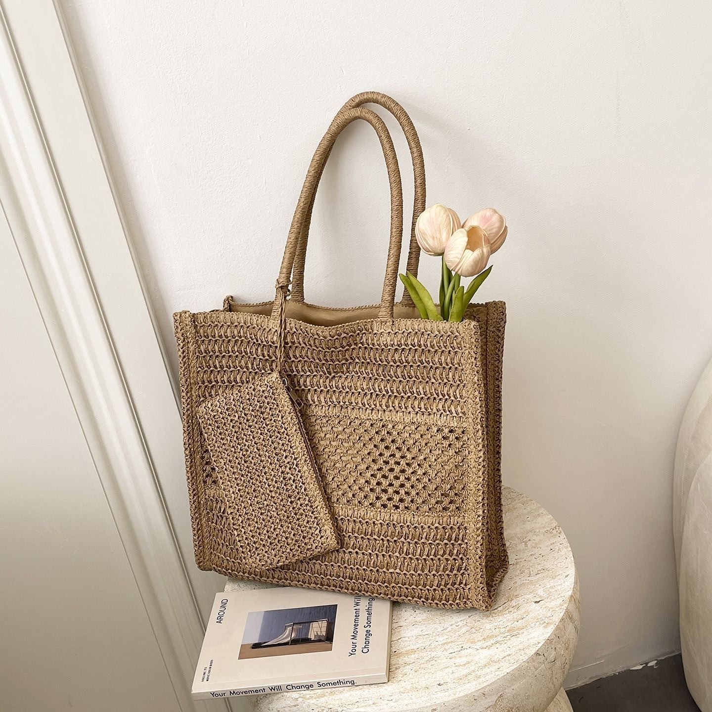 Handtasche Aus Natürlichem Geflecht Brehn