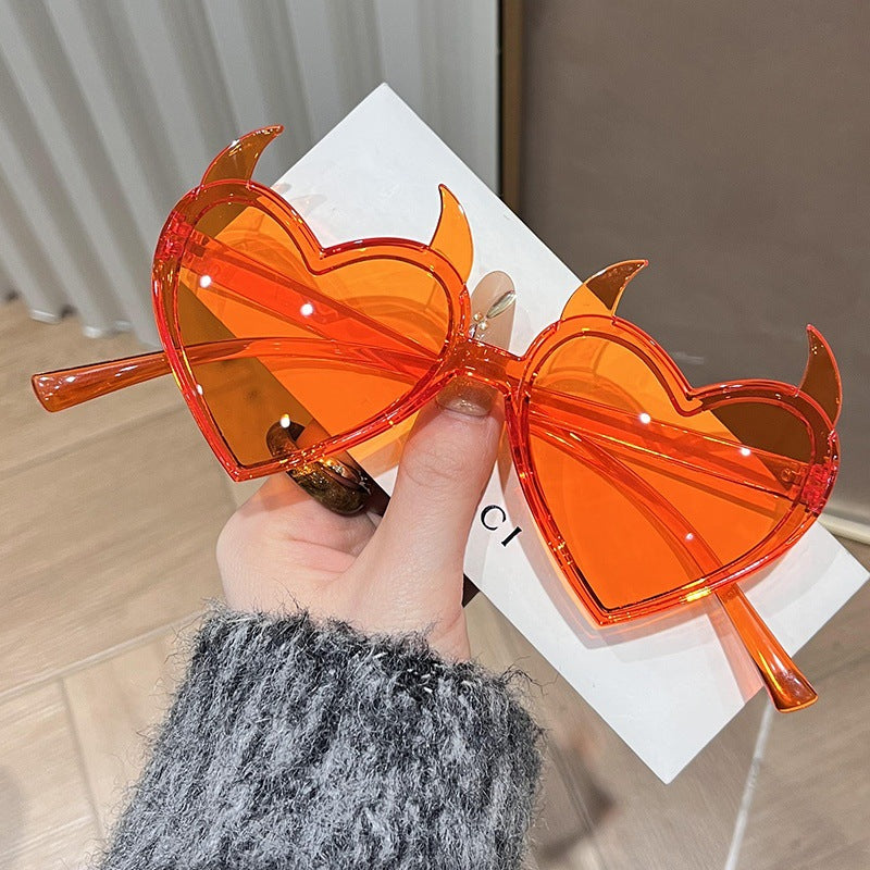 Damen kreative Herzform Sonnenbrille Brehn