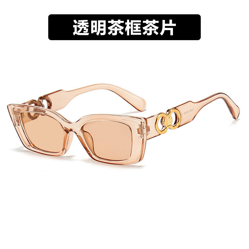 Damen modische quadratische Sonnenbrille mit goldenen Verzierungen Brehn
