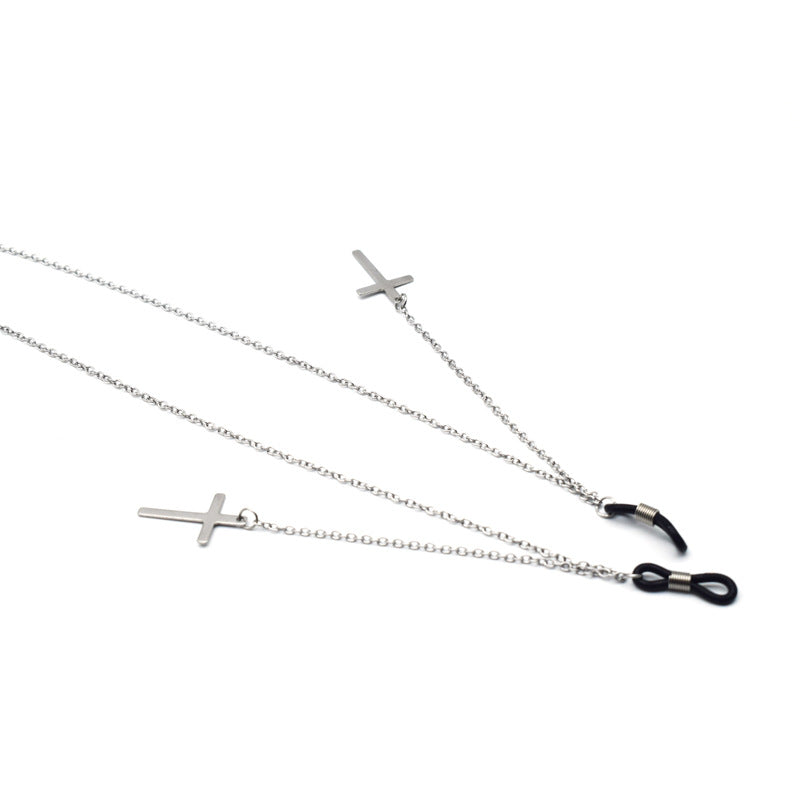Trendy Metal Kreuz Brille Kette Brehn
