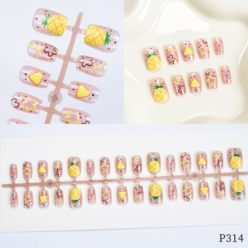 Künstlerisches Florales Design Druck-on Nägel Brehn