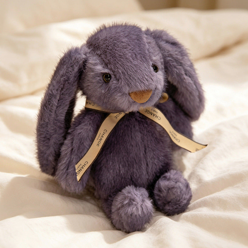 Squat Plush Bunny Cuddle Doll mit langen hängenden Ohren, gewichtetem Boden und Grosgrain-Band Brehn