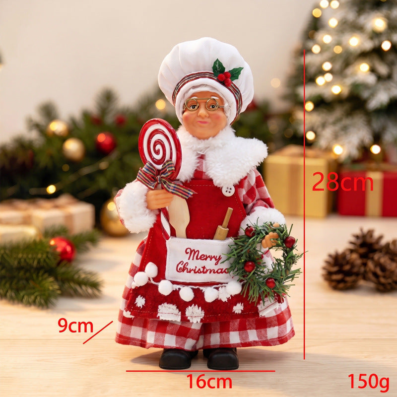 Nostalgische Weihnachtsmann Figur mit Lebkuchen-Keks Brehn