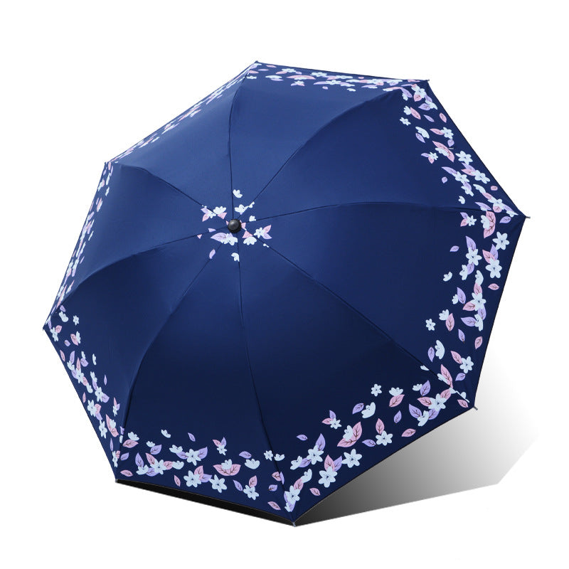 Damen Faltbarer Regenschirm mit floralen Abschlüssen Brehn