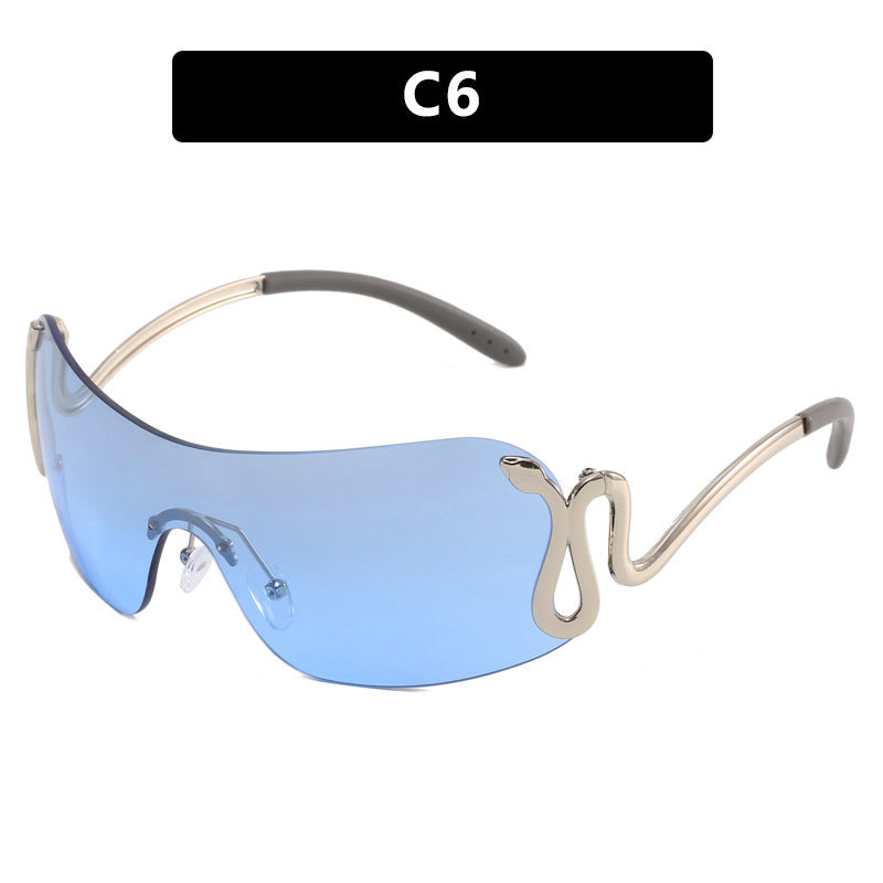 Damen futuristische Sonnenbrille mit elegantem Schwan-Design Brehn