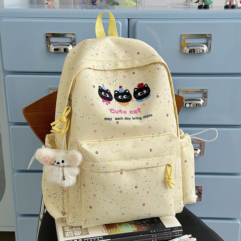 Süßer katzenbasierten Multi-Taschen-Schulranzen