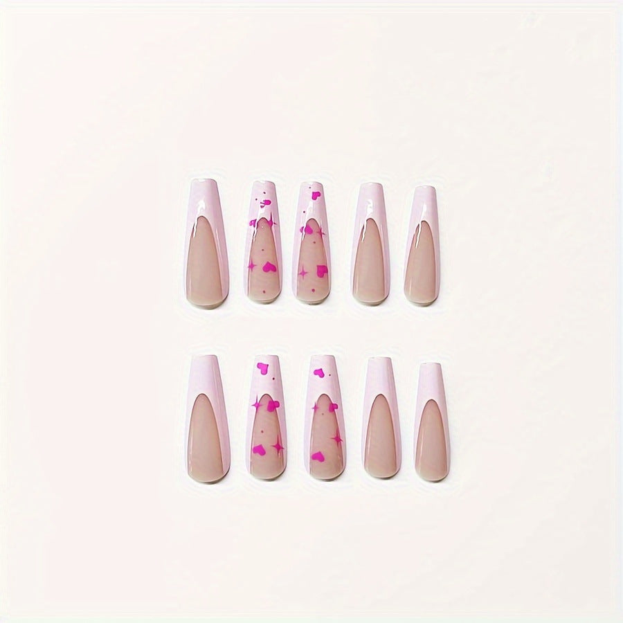 Dekorative Herz-Themen Press-On Nagelkunst Brehn