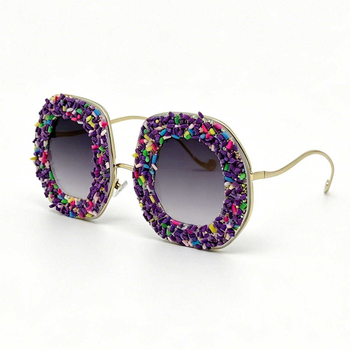 Damen kreative Designer-Sonnenbrille mit buntem Schmuckrahmen Brehn
