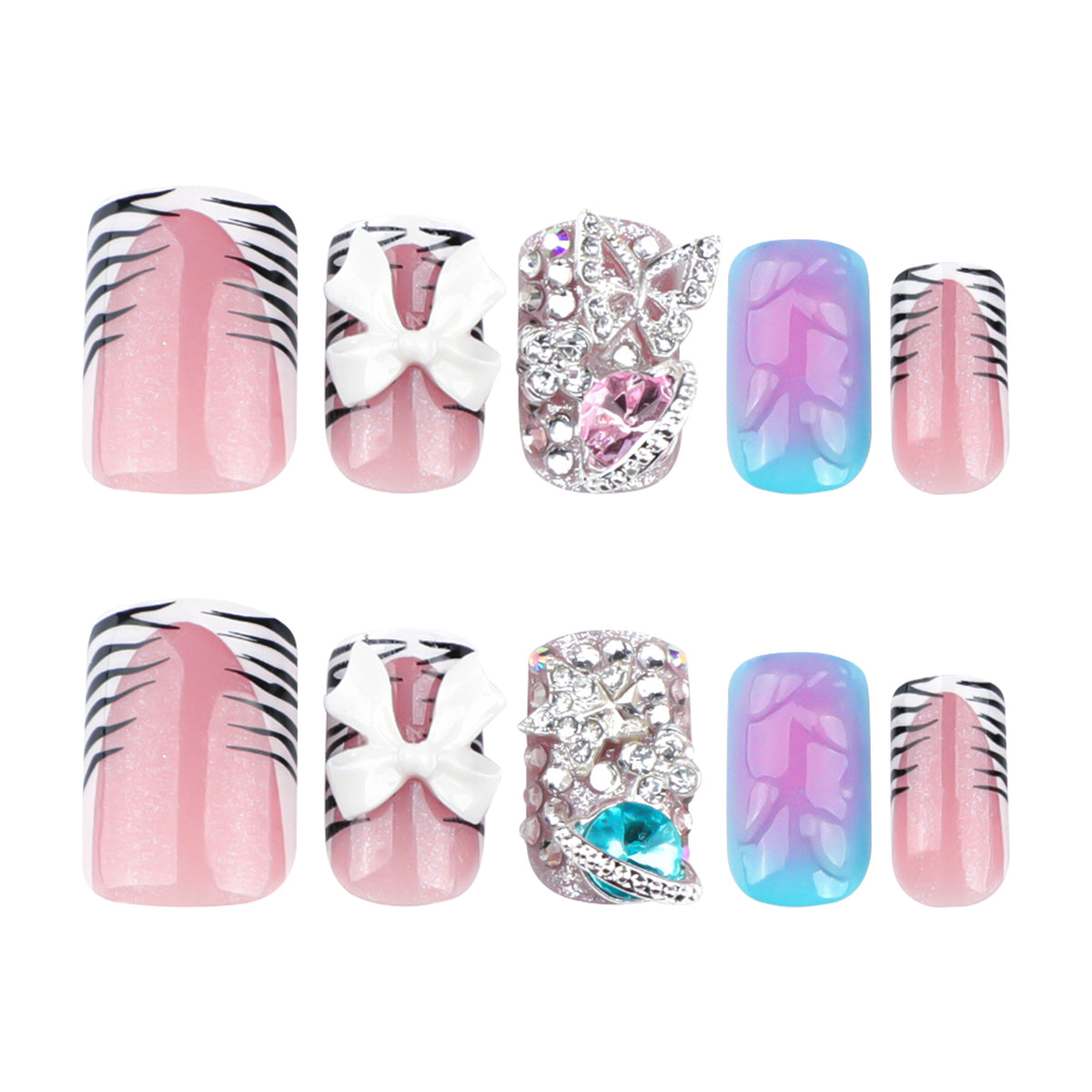 Kunstvolle Nagelkunst mit Glitzer und 3D-Details Brehn