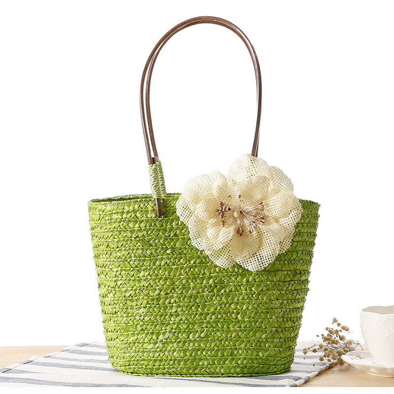 Strandtasche mit Dekorativer Blumendetailverzierung Brehn