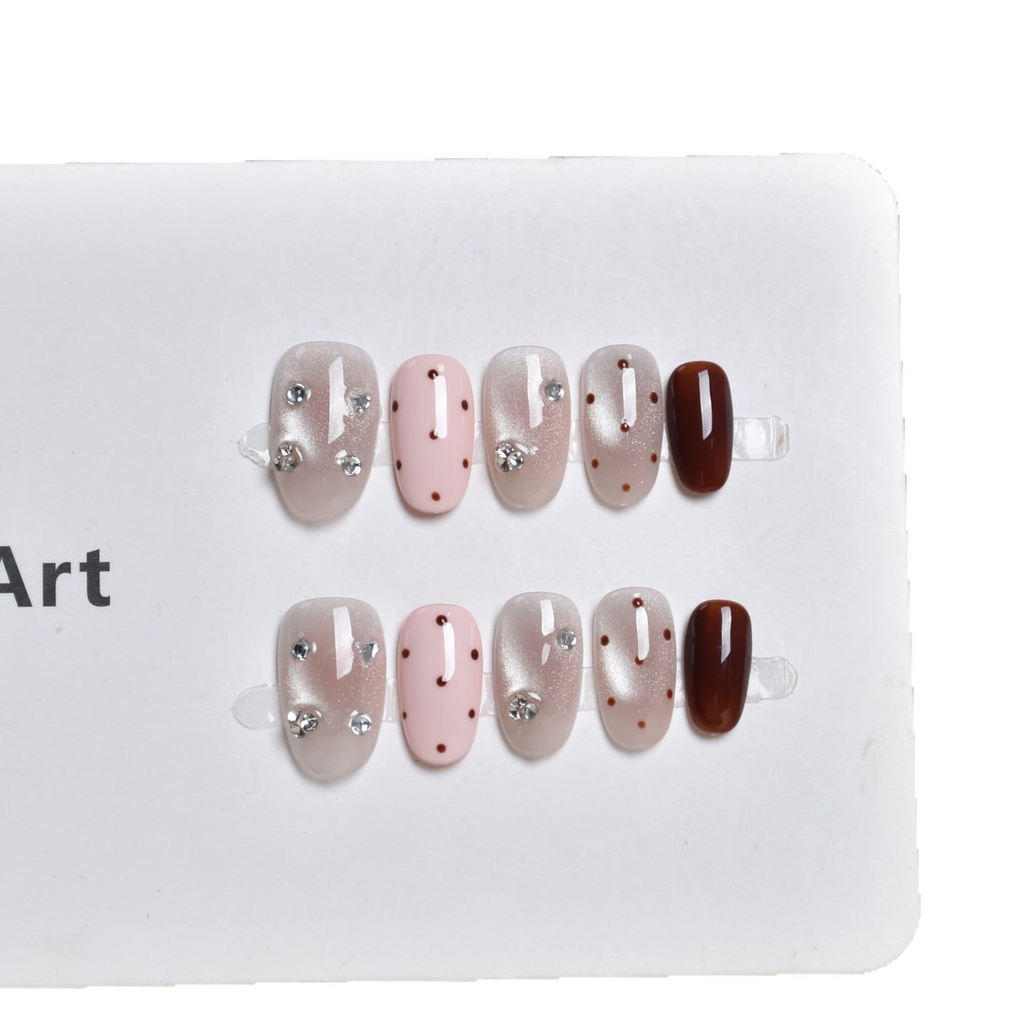 Premium Strass-Besetzte Press-On Nagelkunst Brehn