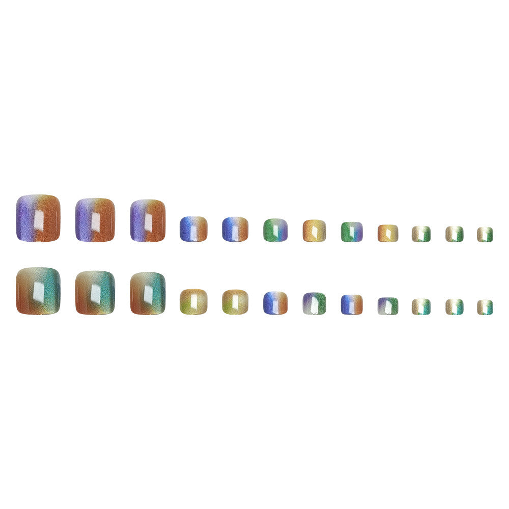 Regenbogenfarben Gradient Pediküre Set Brehn