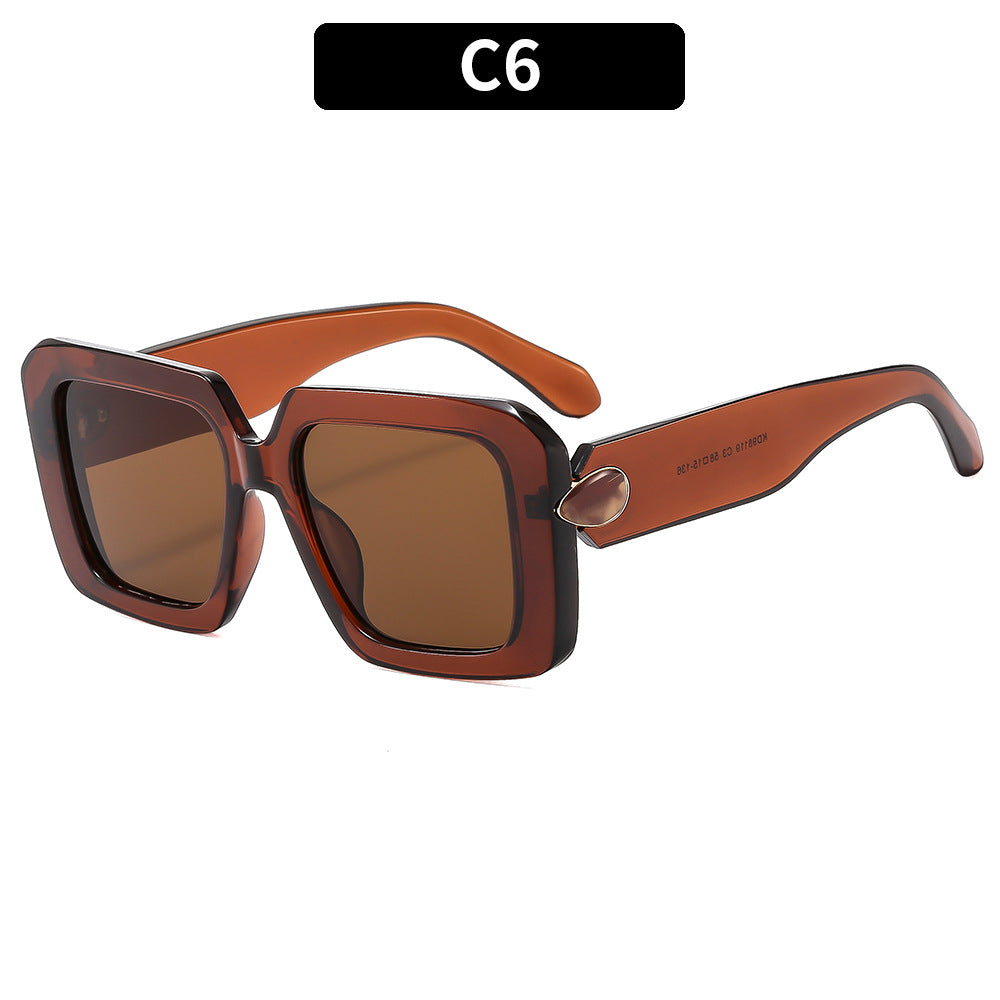 Oversized geometrische quadratische Sonnenbrille klassischer Look