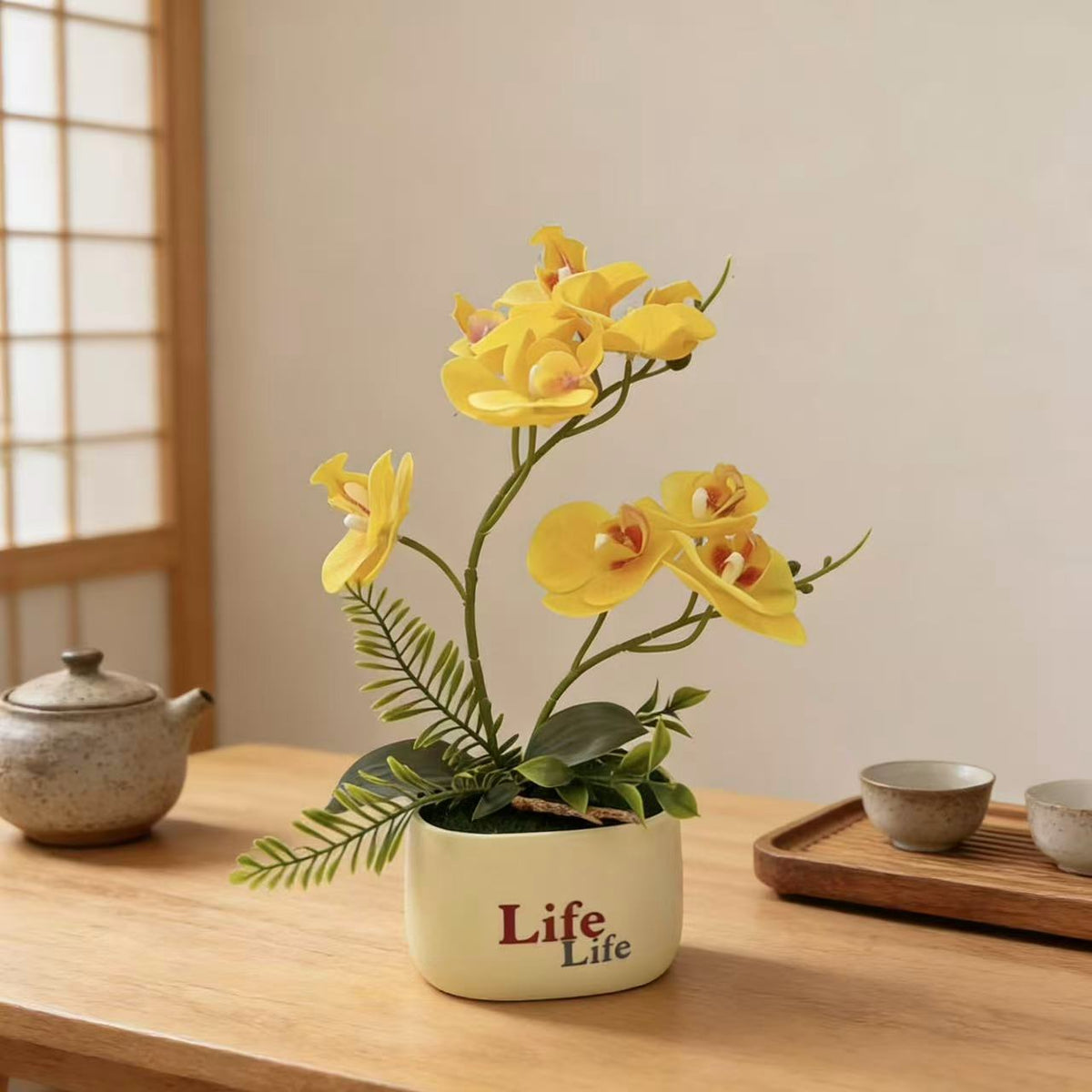 Dekorative gefälschte Orchideen-Pflanzenanordnung