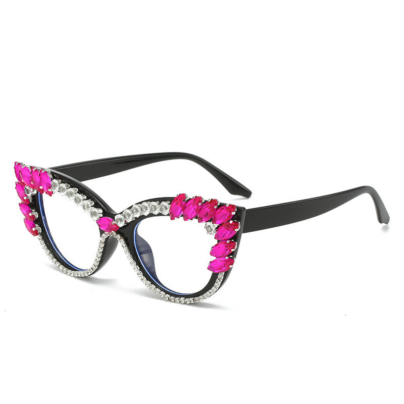 Damen Glamouröse Cat-Eye Sonnenbrille mit Kristallverzierung Brehn