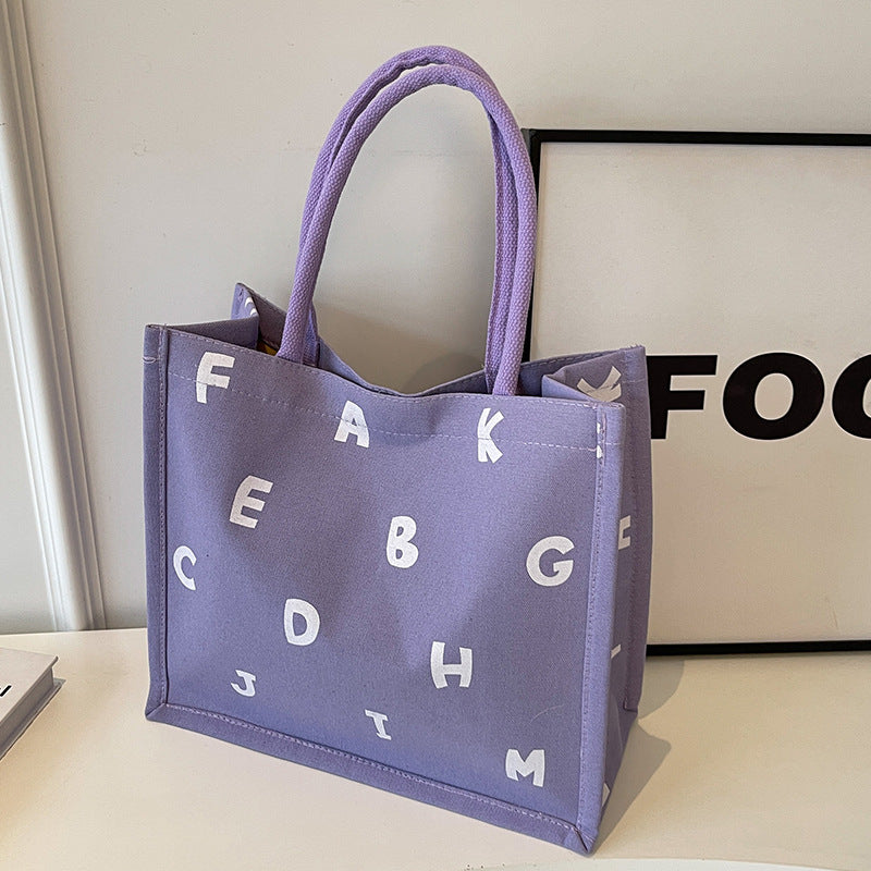 Alphabet Druck Canvas Tragetasche