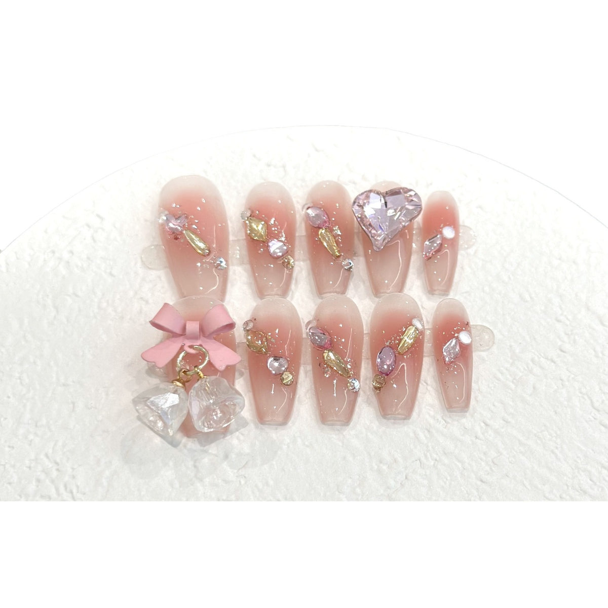 Glitzerndes handgefertigtes Press-On-Nagelset
