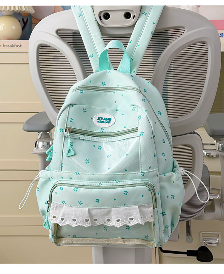 Blumengeschmückter lässiger Schulrucksack