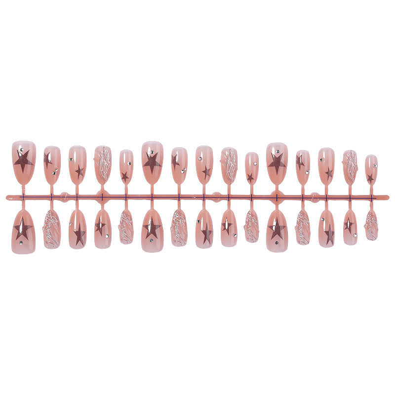 Kunstnagelset mit Sternen- und Glitzerakzenten Brehn