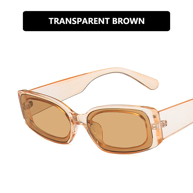 Damen futuristische quadratische Sonnenbrille mit transparentem Rahmendesign und UV-Schutz Brehn
