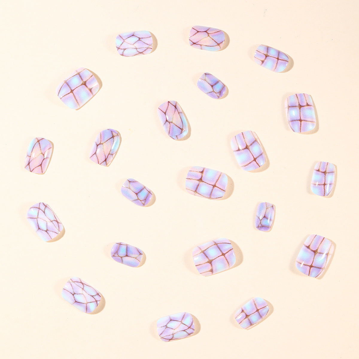 Iridescent Geometric Nail Art Extensions Brehn