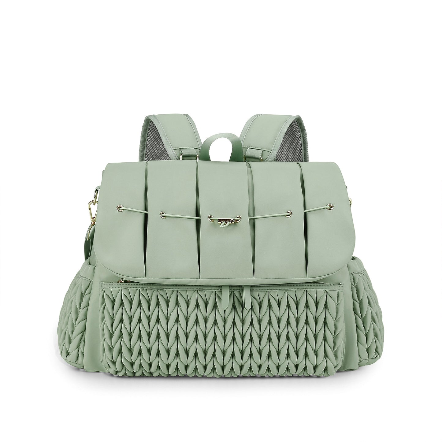 Eleganter und Stylischer Rucksack mit Kunstleder und Geflochtenem Design Brehn