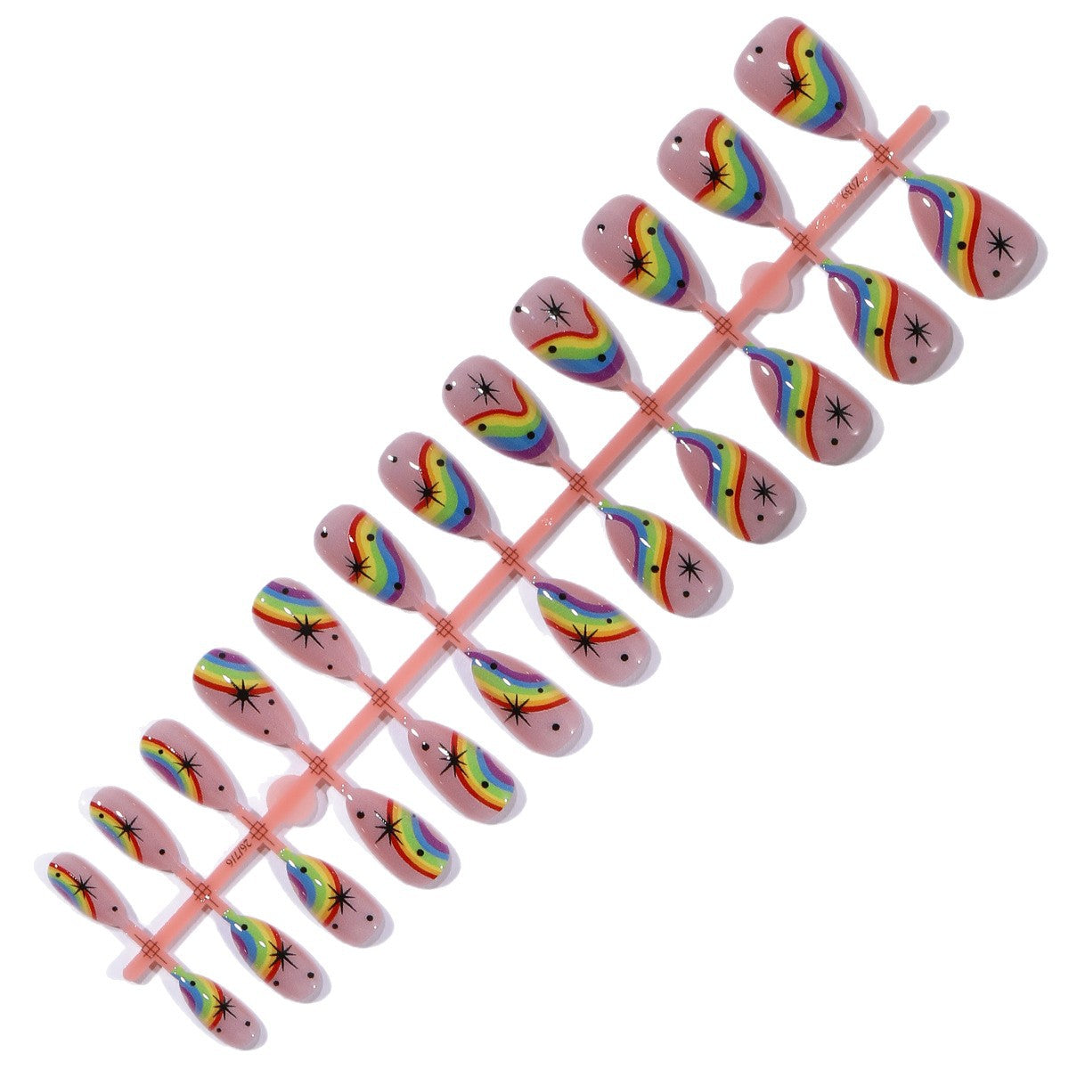 Bunte Regenbogen-Themen Nagelkunst Brehn
