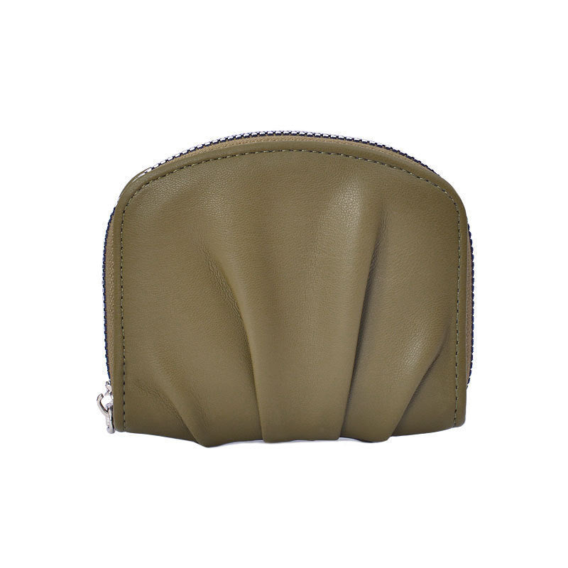 Elegante strukturierte Leder-Münztasche Brehn