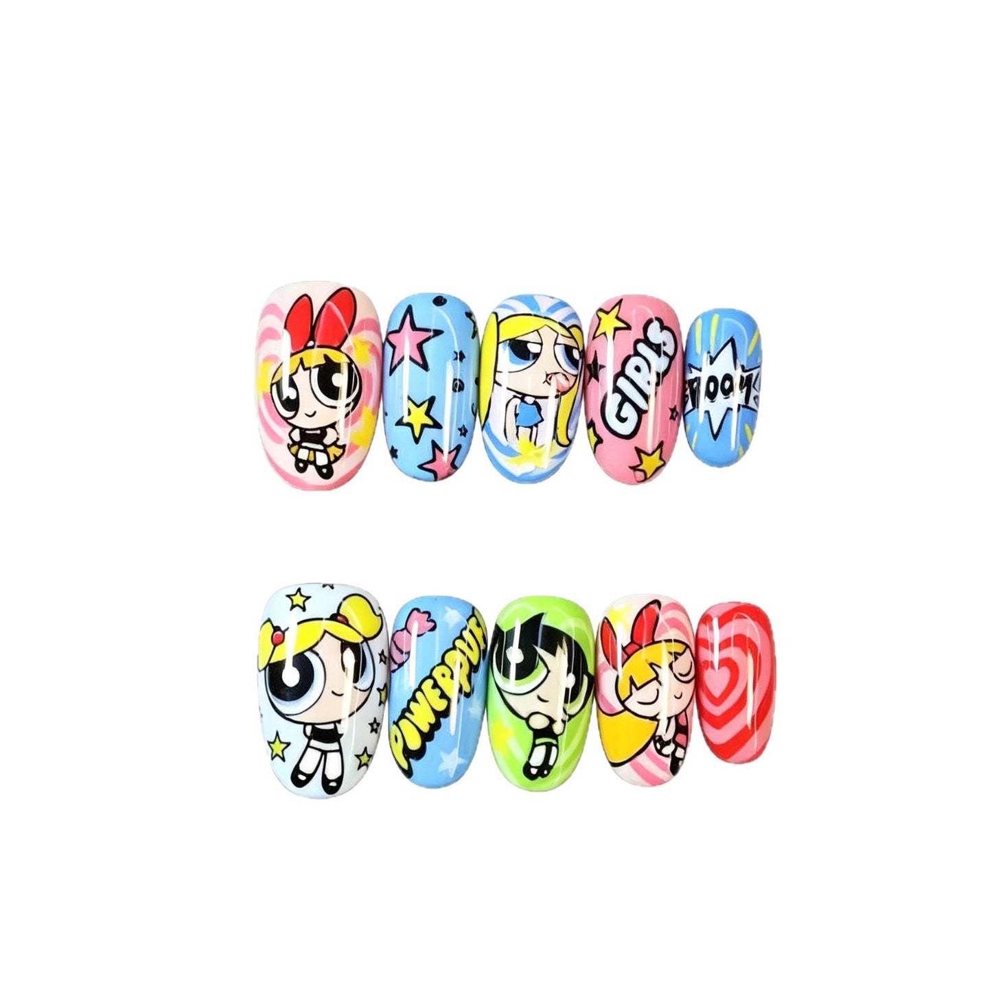 Cartoon-Charakter Press-On Nagelkunst Set Brehn