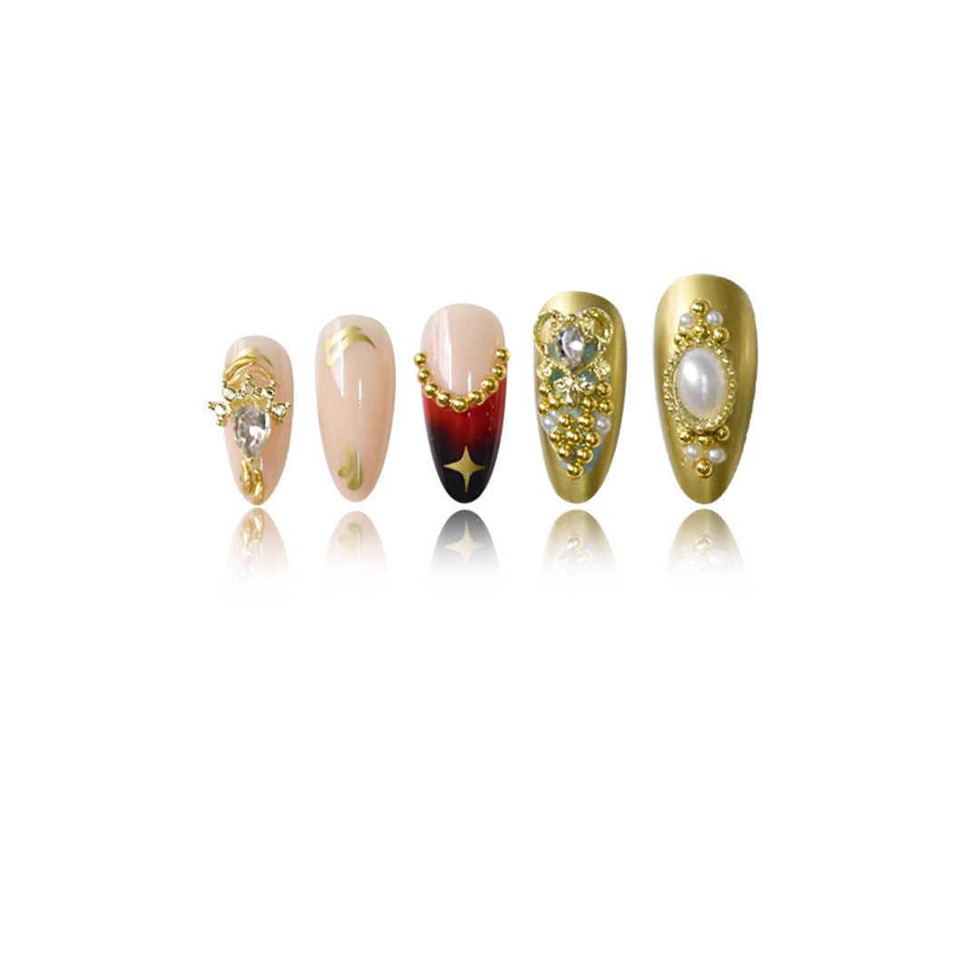Luxus 3D Metallische Nagelkunst Erweiterungen Brehn