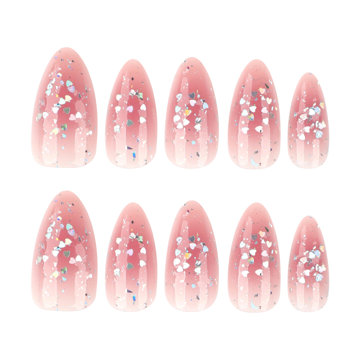 Glitzernde Nagelverlängerungen mit elegantem V-Design Brehn