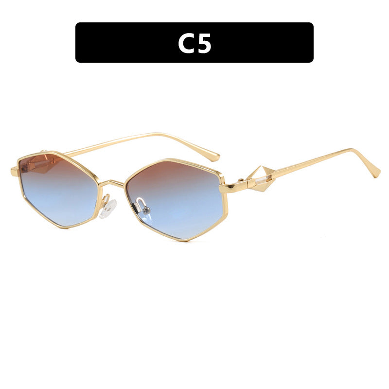 Damen geometrische Sonnenbrille mit schützendem UV-Filter und high-end Metallrahmen Brehn