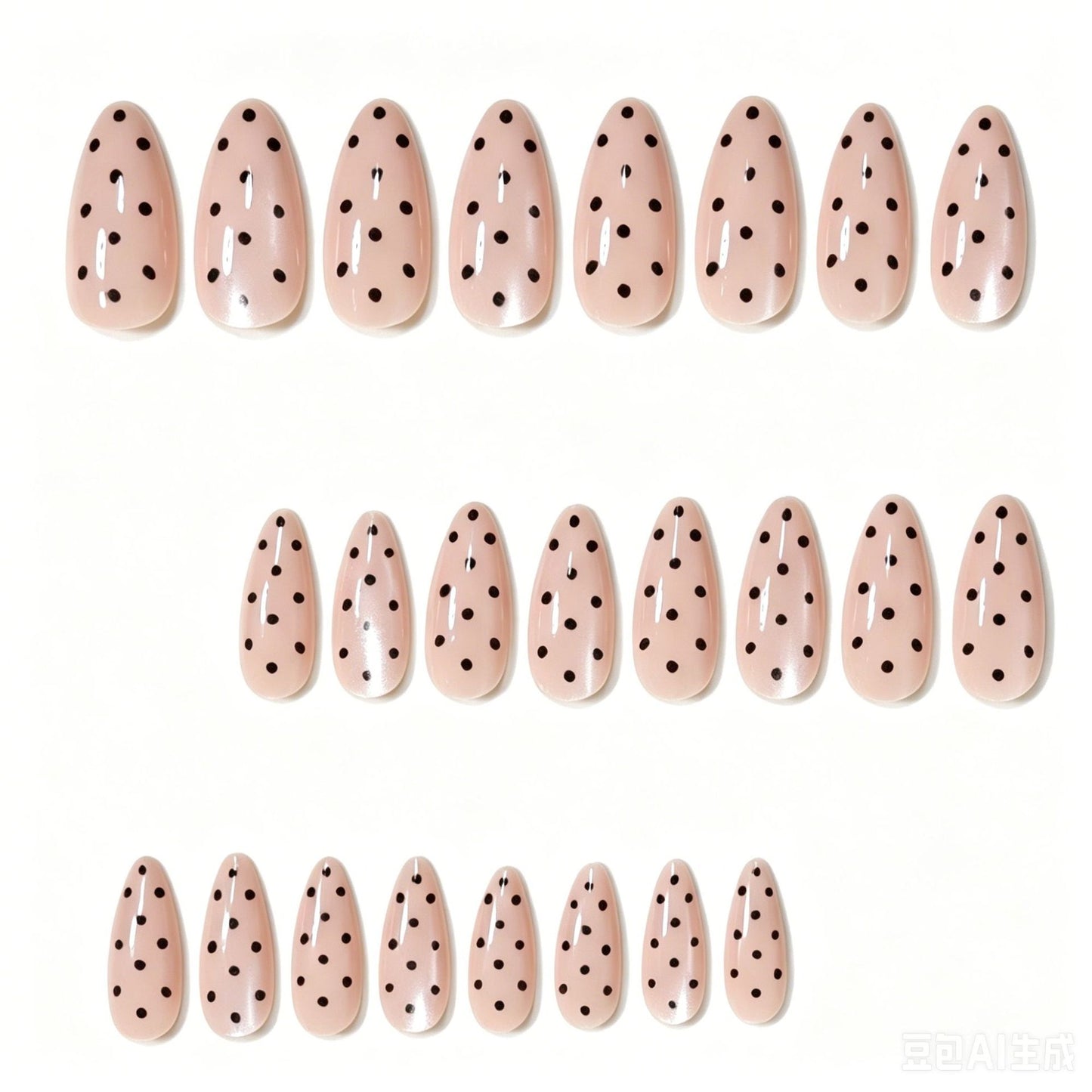 Stylisches Polka Dot Press-On Nail Art Set Brehn