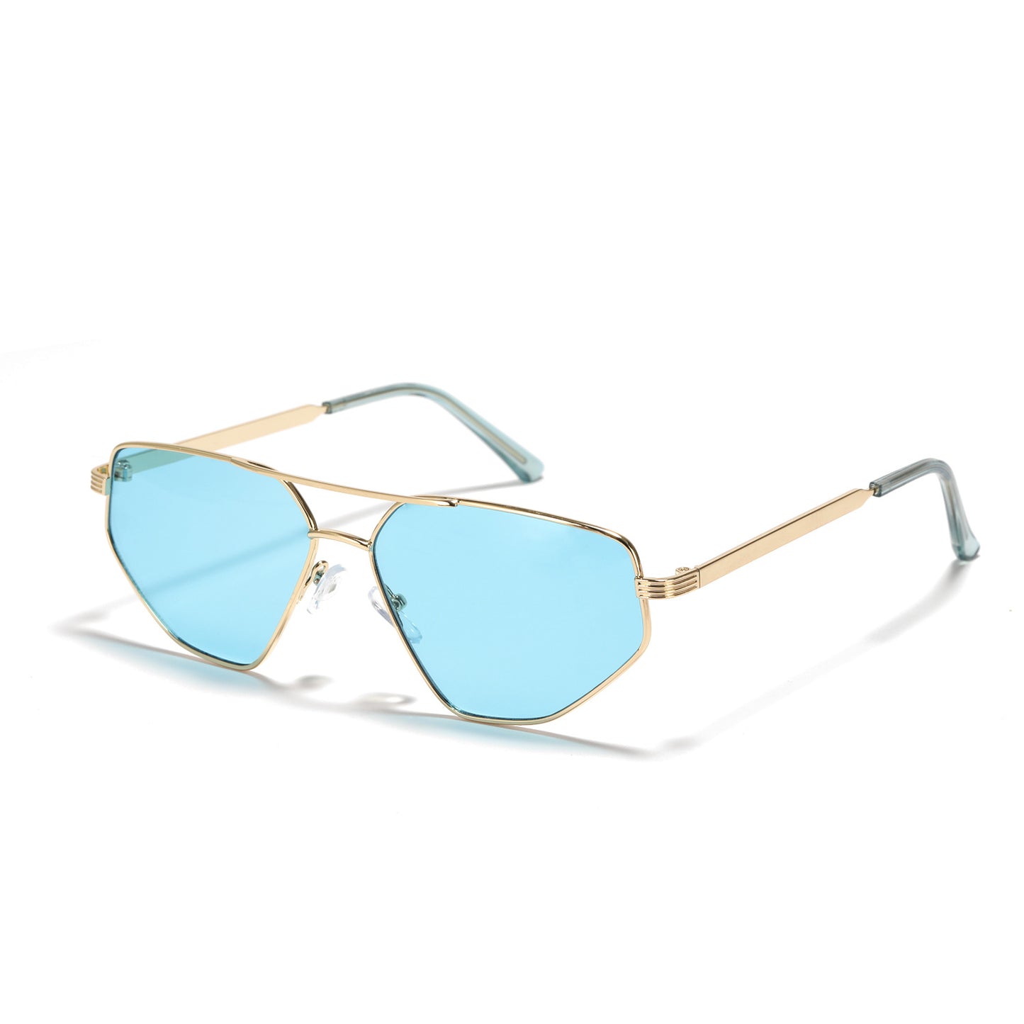 Damen geometrische Sonnenbrille mit elegantem Metallrahmen Brehn
