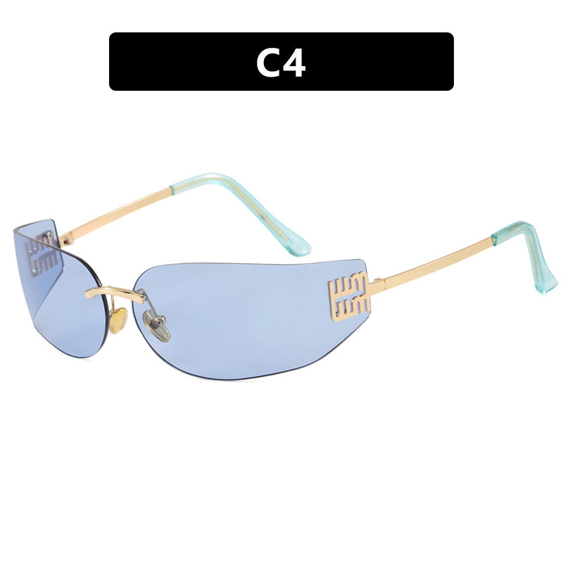 Damen futuristische Designer-Sonnenbrille mit ausgefallenem Rahmen und UV-Schutz Brehn
