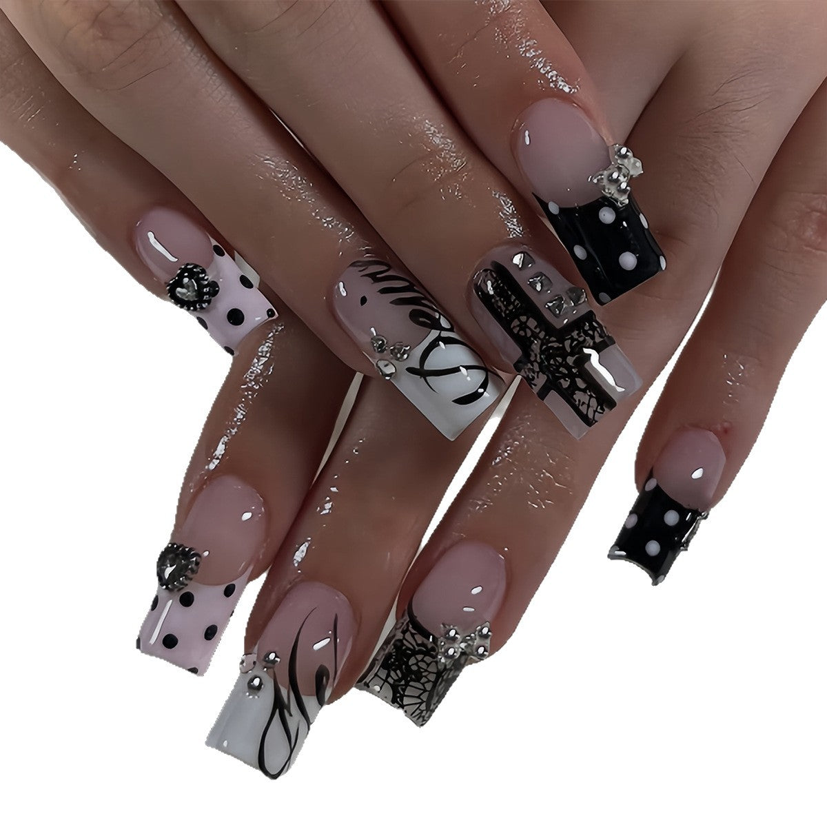 Künstliche Fingernägel mit Glamourösen Akzenten Brehn