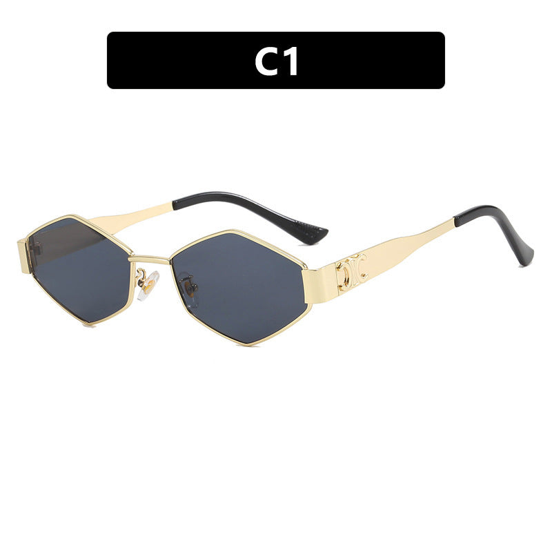 Damen hexagonale Designer-Sonnenbrille mit innovativem Metallrahmen Brehn