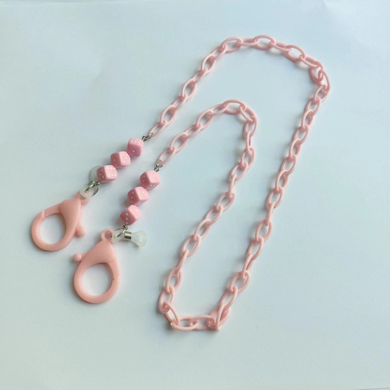 Modische Brillenhalter-Kette Aus Kunststoff mit Bunten Perlen Brehn
