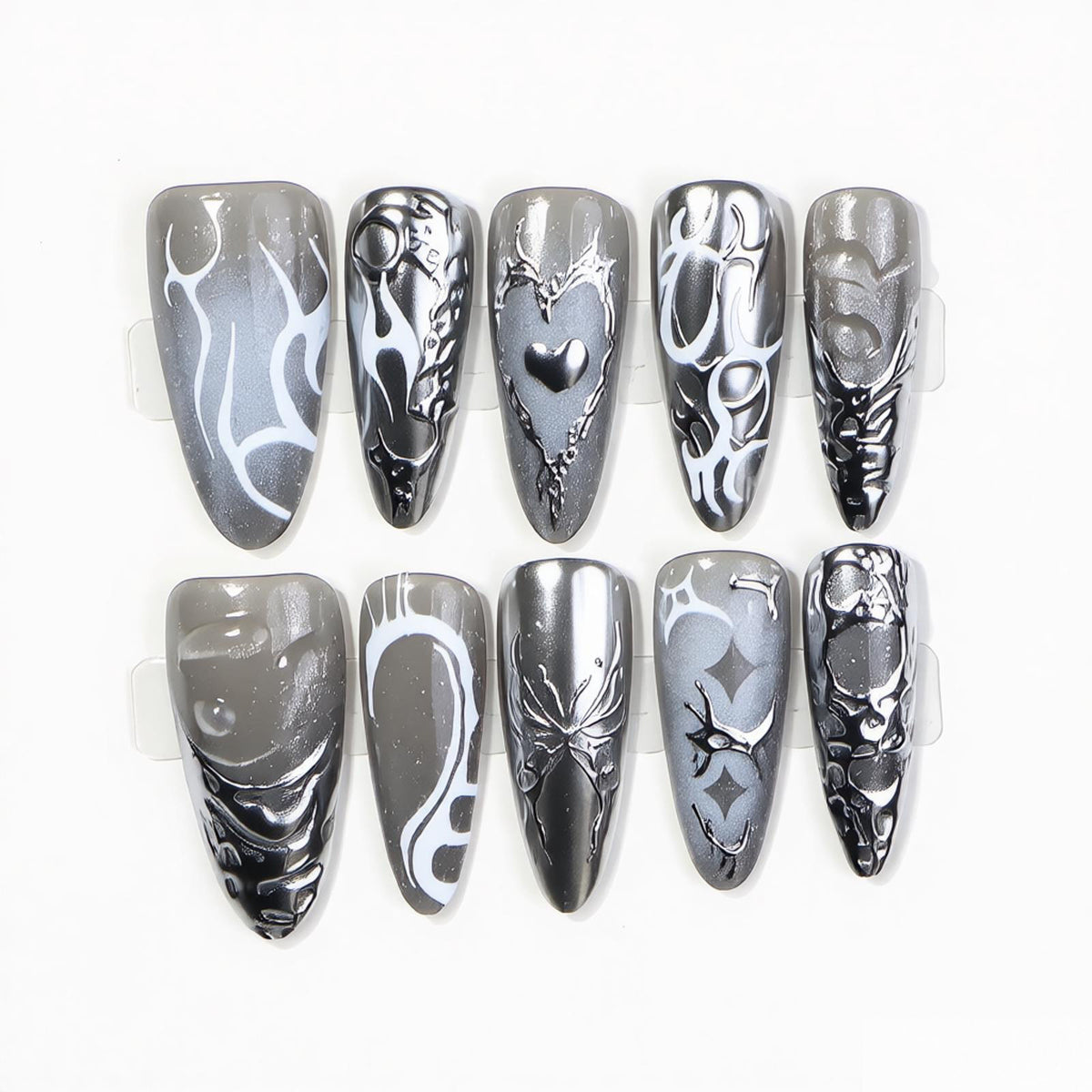 Künstlerisches Premium Press-On Nageldesign Brehn