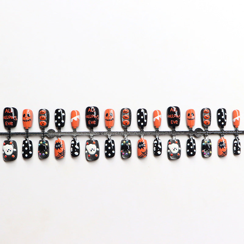 Festliches Halloween-Themen Press-On Nagelset Brehn