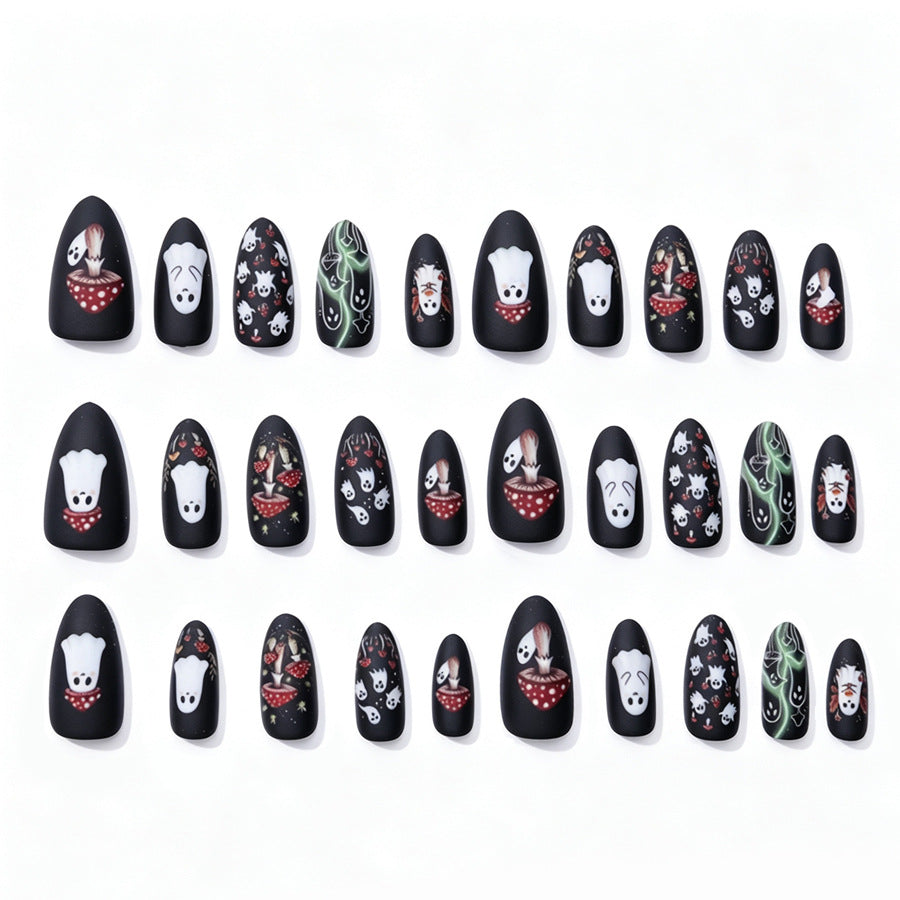 Kreative Halloween-Themen Press-On Nagelkunst Brehn