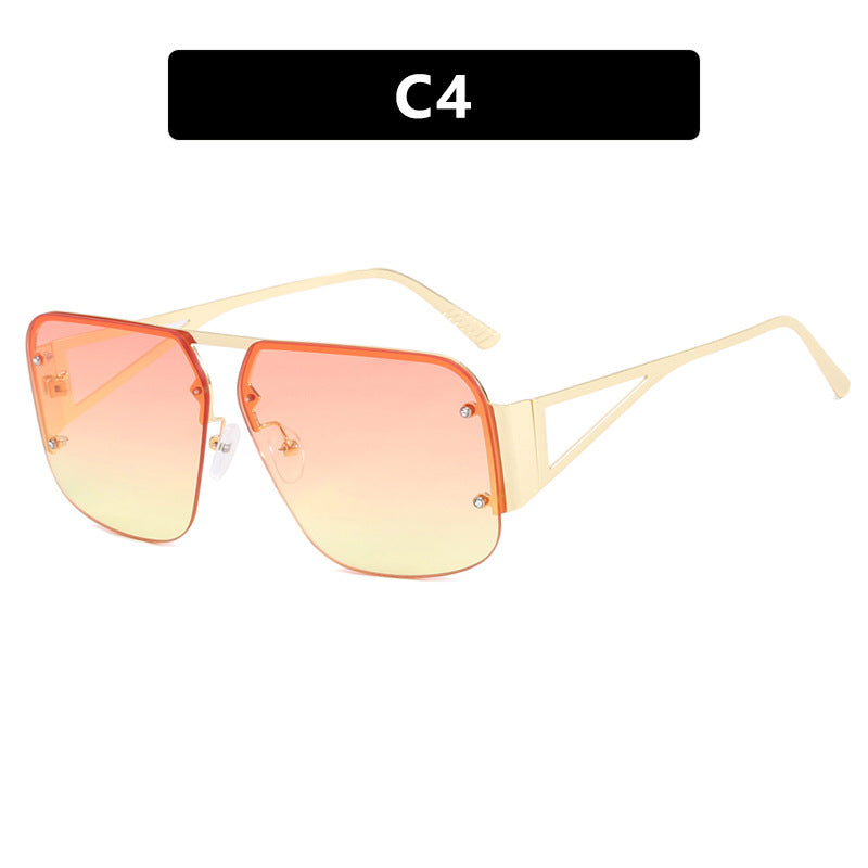 Damen oversized geometrische Sonnenbrille mit glatten Linien und schützendem UV-Filter Brehn