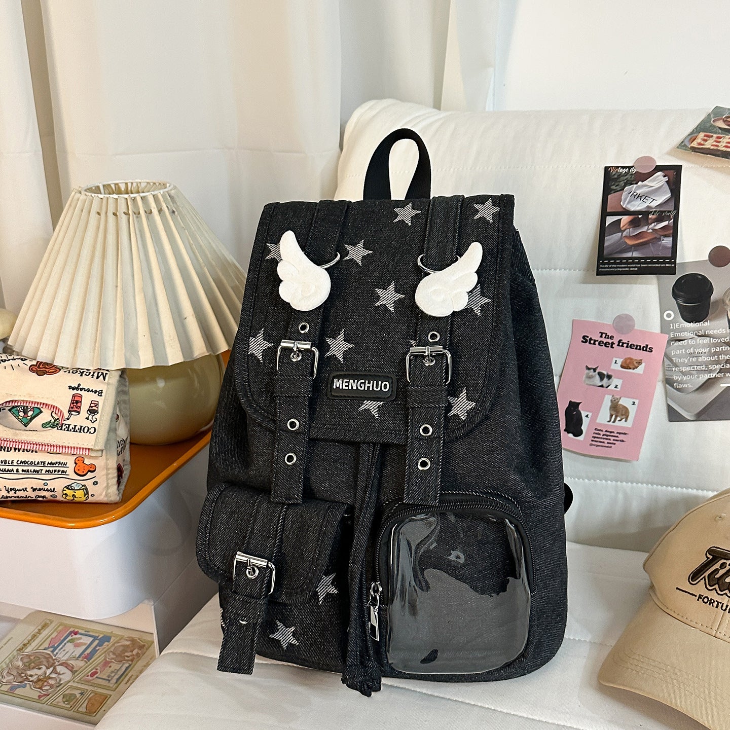 Lässiger Denim Schulrucksack