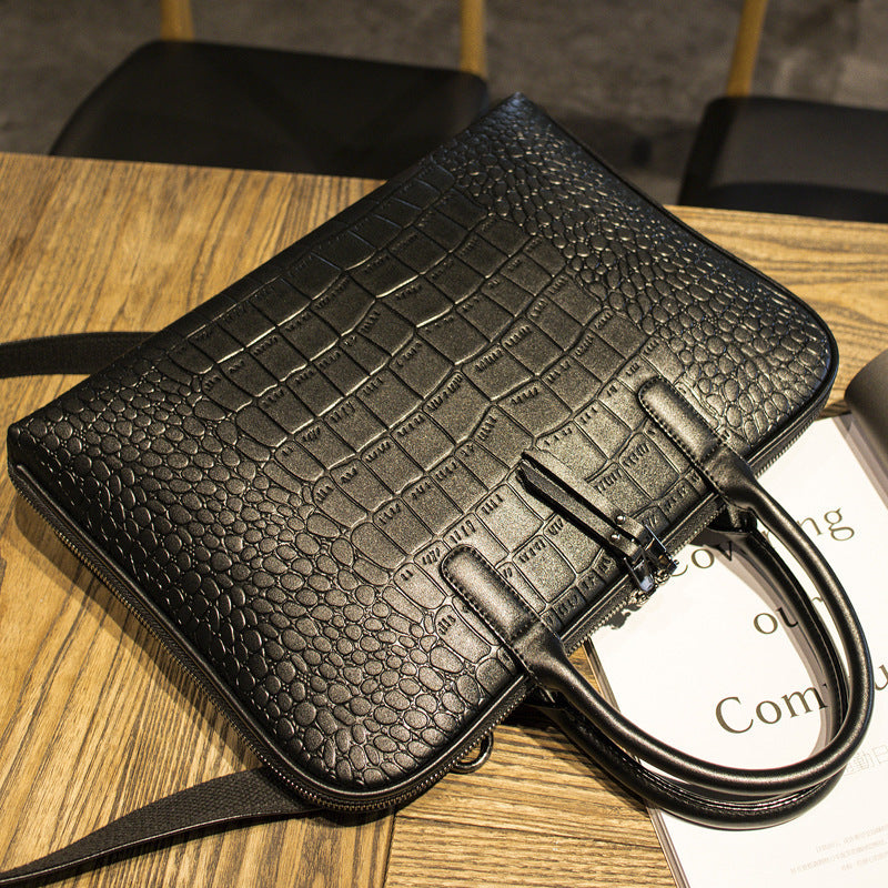 Elegante Laptop-Tasche Im Luxuriösen Krokodil-Look Brehn