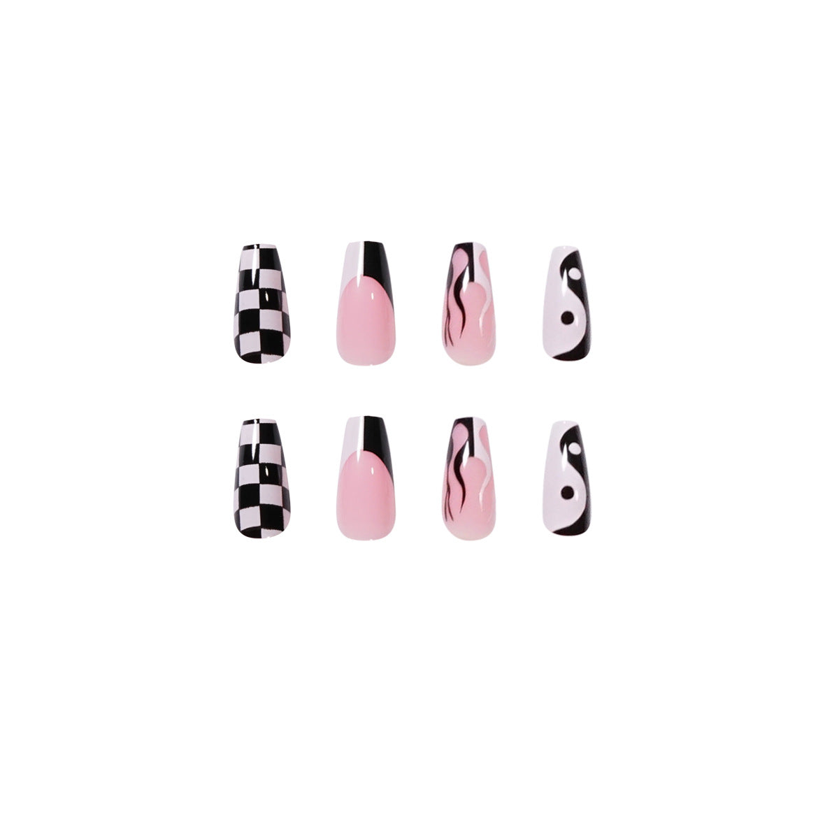 Künstliche Nagelkunst mit modernem grafischen Design Brehn