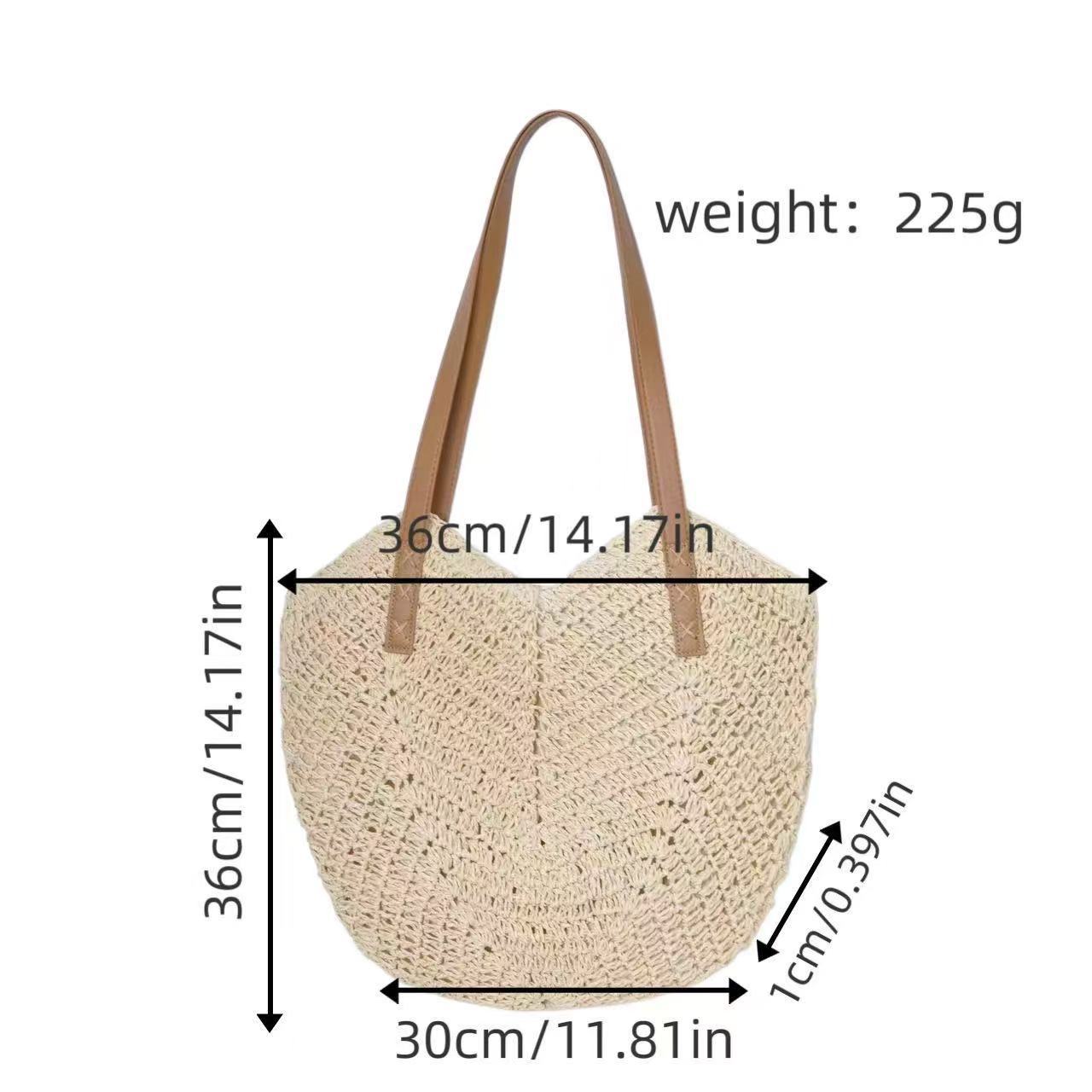 Strandtasche mit Modischem Flechtmuster und Robusten Lederriemen Brehn