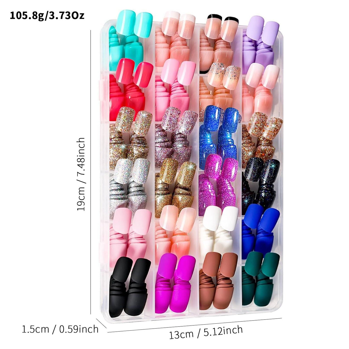 Vielseitiges Multi-Design Press-On Nagelset Brehn