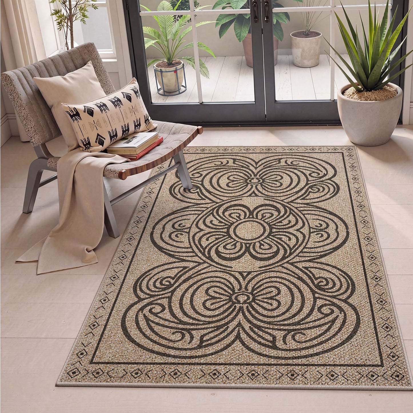 Geometrisch Musterteppich Innenbereich Brehn