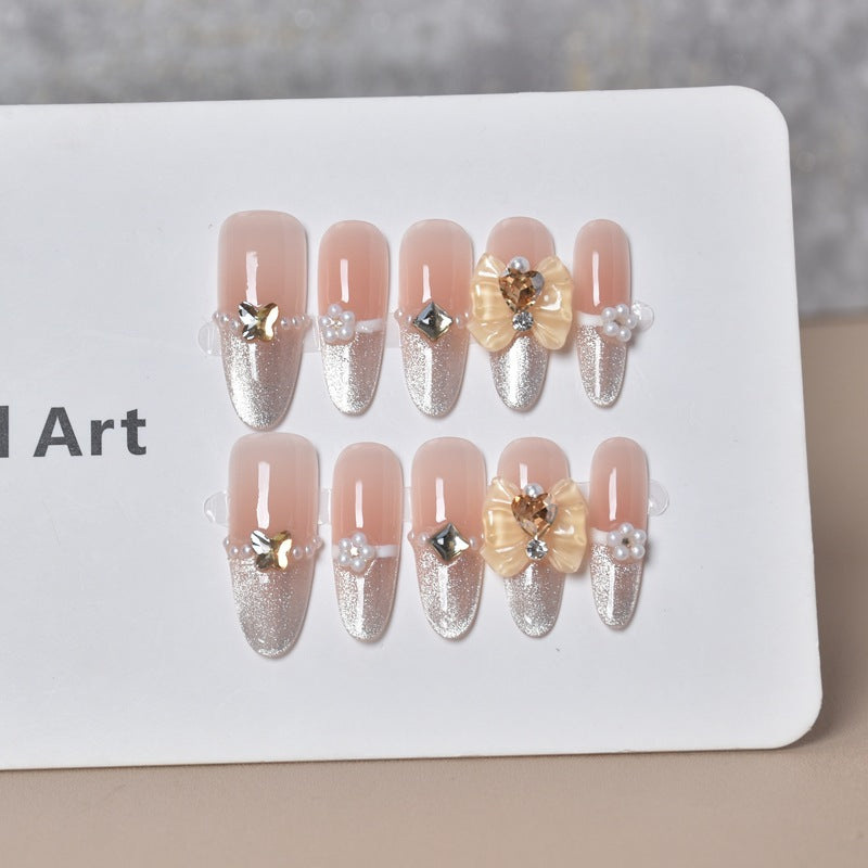 Glamouröse mit Rhinestones verzierte Nagelkunstverlängerungen Brehn